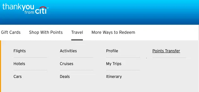How To Transfer Citi ThankYou Points To Partners?