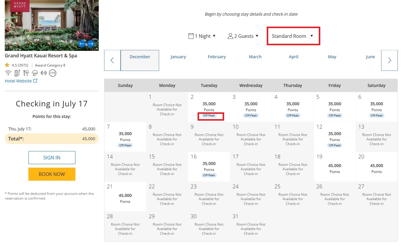 How to Use Hyatt Points Calendar to Search for Award Availaiblity