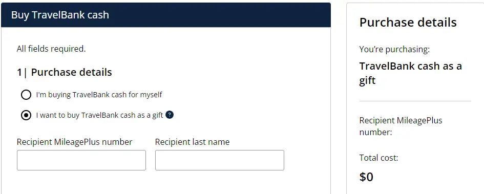 Gift United TravelBank Cash To Someone Else