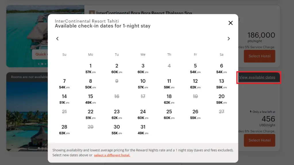 IHG Award Calendar Search