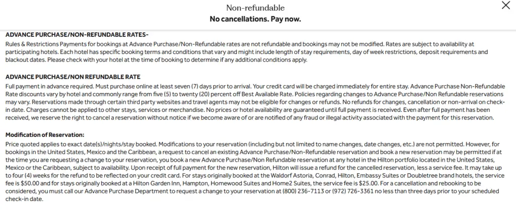 How to Get Out of a Hilton Non-Refundable Reservation